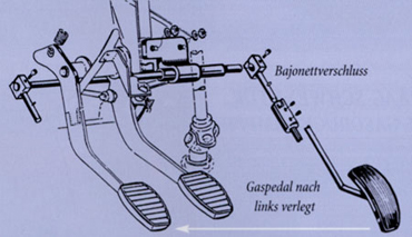 Gaspedal Links Hängend